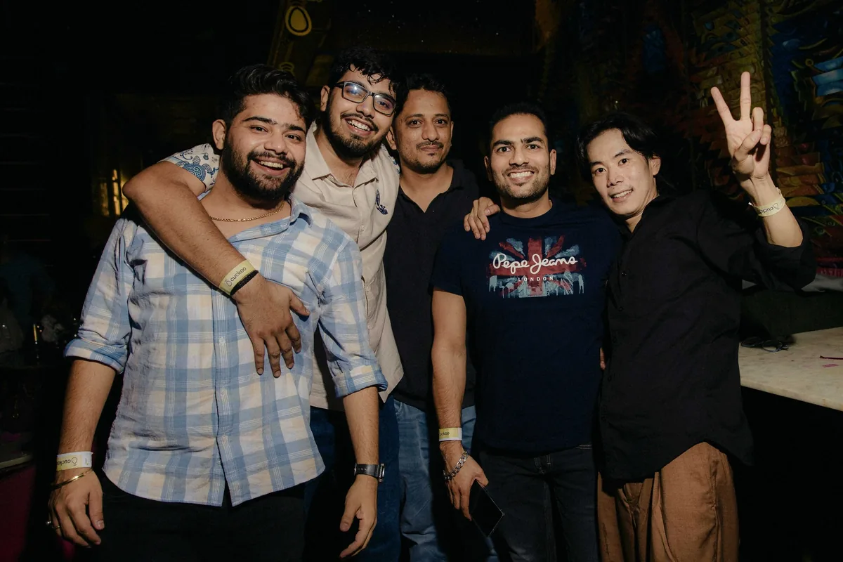 Colleagues at the Ridown India team party