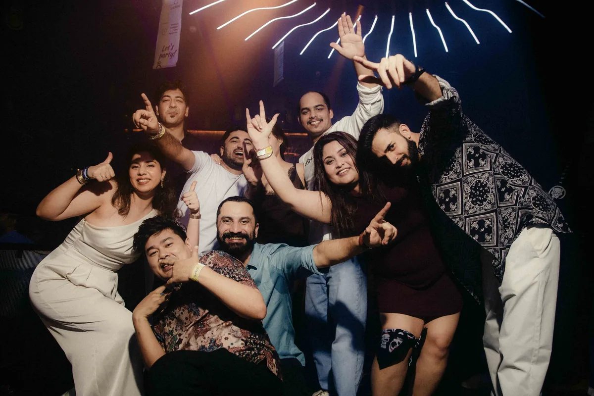 The team together at the end of the night